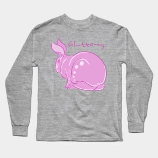 Seven Deadly Rabbits Series - Gluttony (text) Long Sleeve T-Shirt